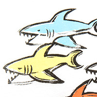 RICCI PRINTED KIDS COLOURFUL SHARK